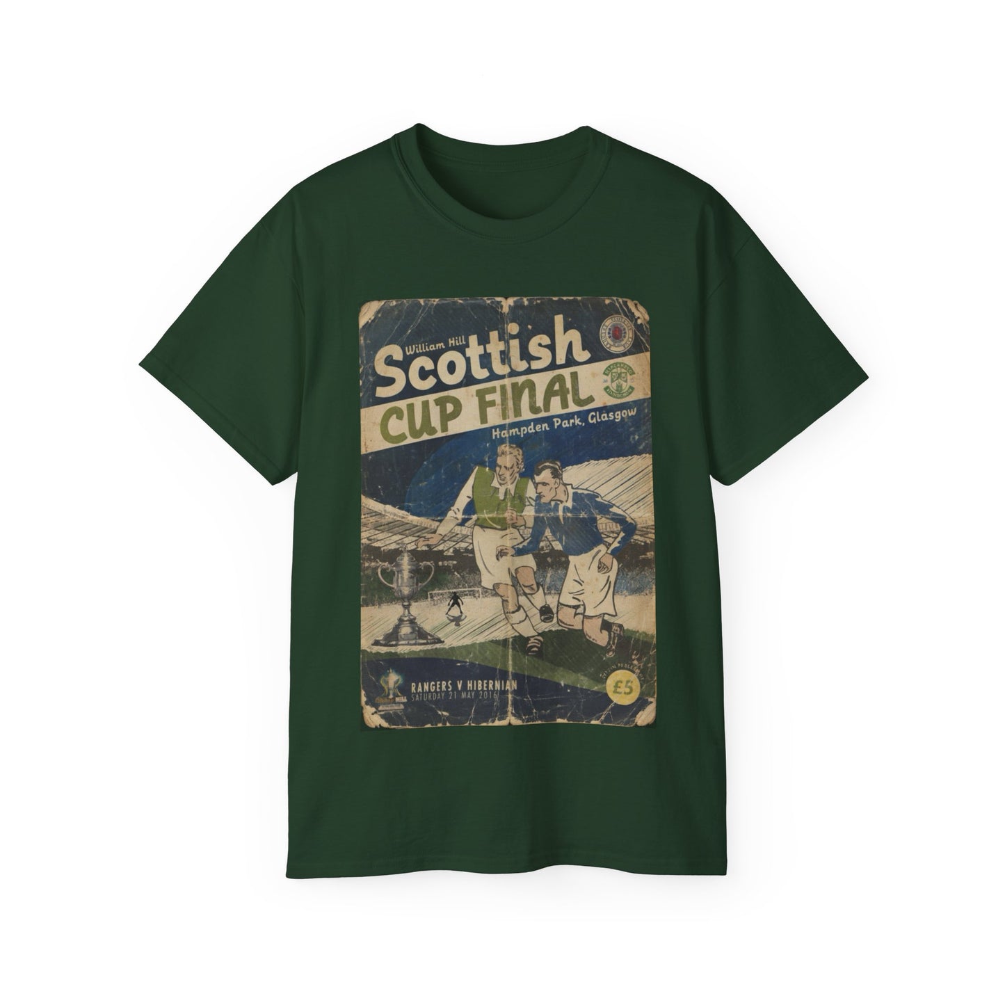 2016 Scottish Challenge Cup Final Hibernian Rangers Programme Poster Unisex Ultra Cotton Tee