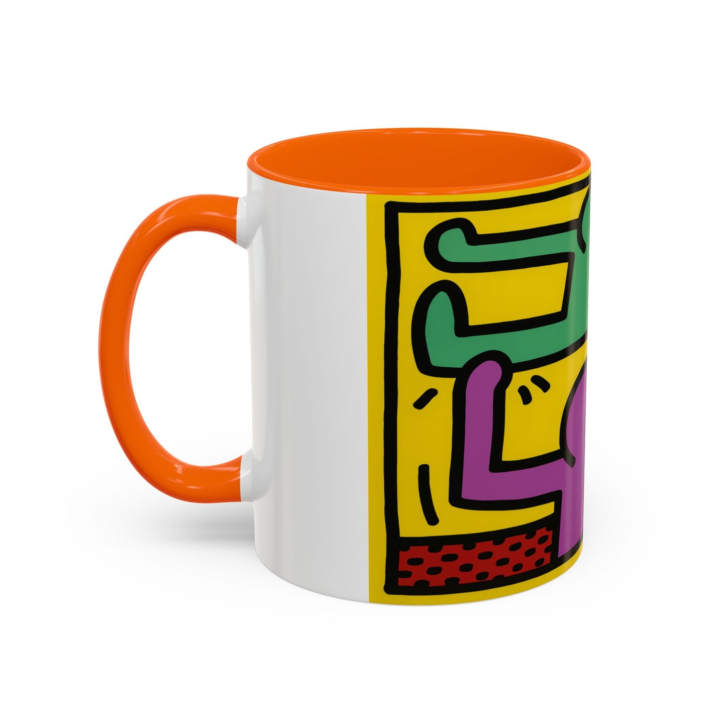 Keith Haring Pop Shop Green and Purple Mug