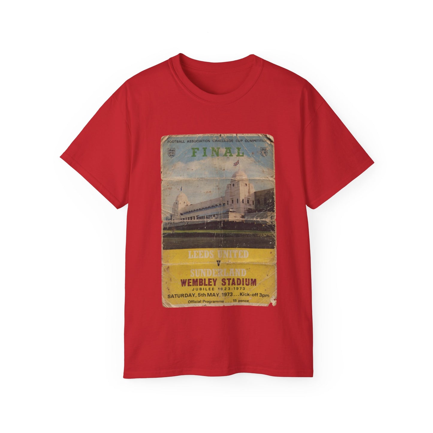 1973 FA Cup Final Programme Sunderland Leeds United Unisex Ultra Cotton Tee