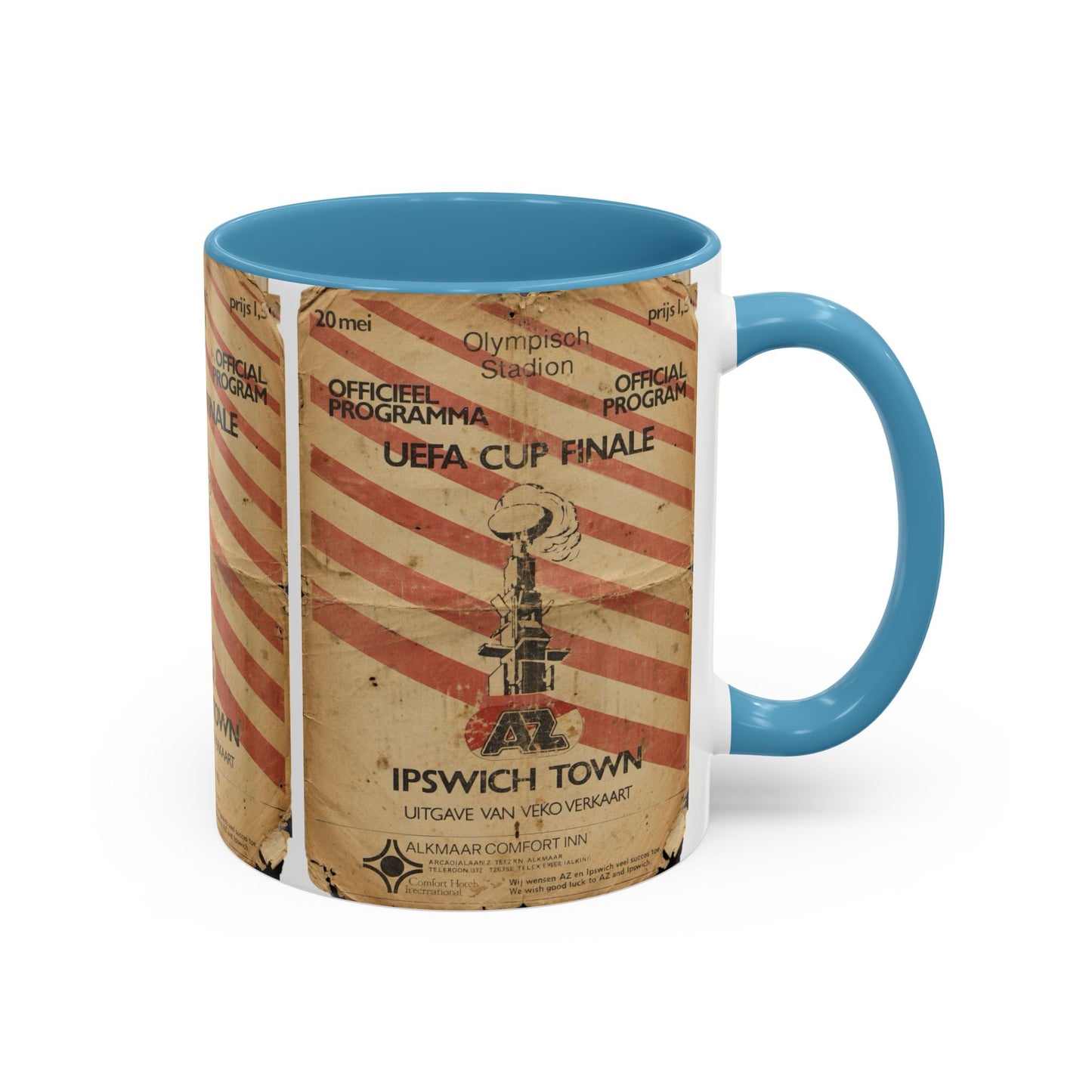 1981 UEFA Cup Final Ipswich Town AZ Alkmaar Programme Poster Accent Coffee Mug (11, 15oz)