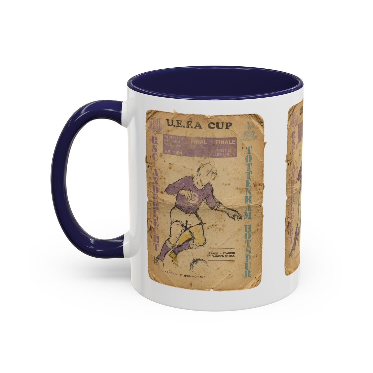 1984 UEFA Cup Final Tottenham Hotspur Anderlecht Programme Poster Accent Coffee Mug (11, 15oz)