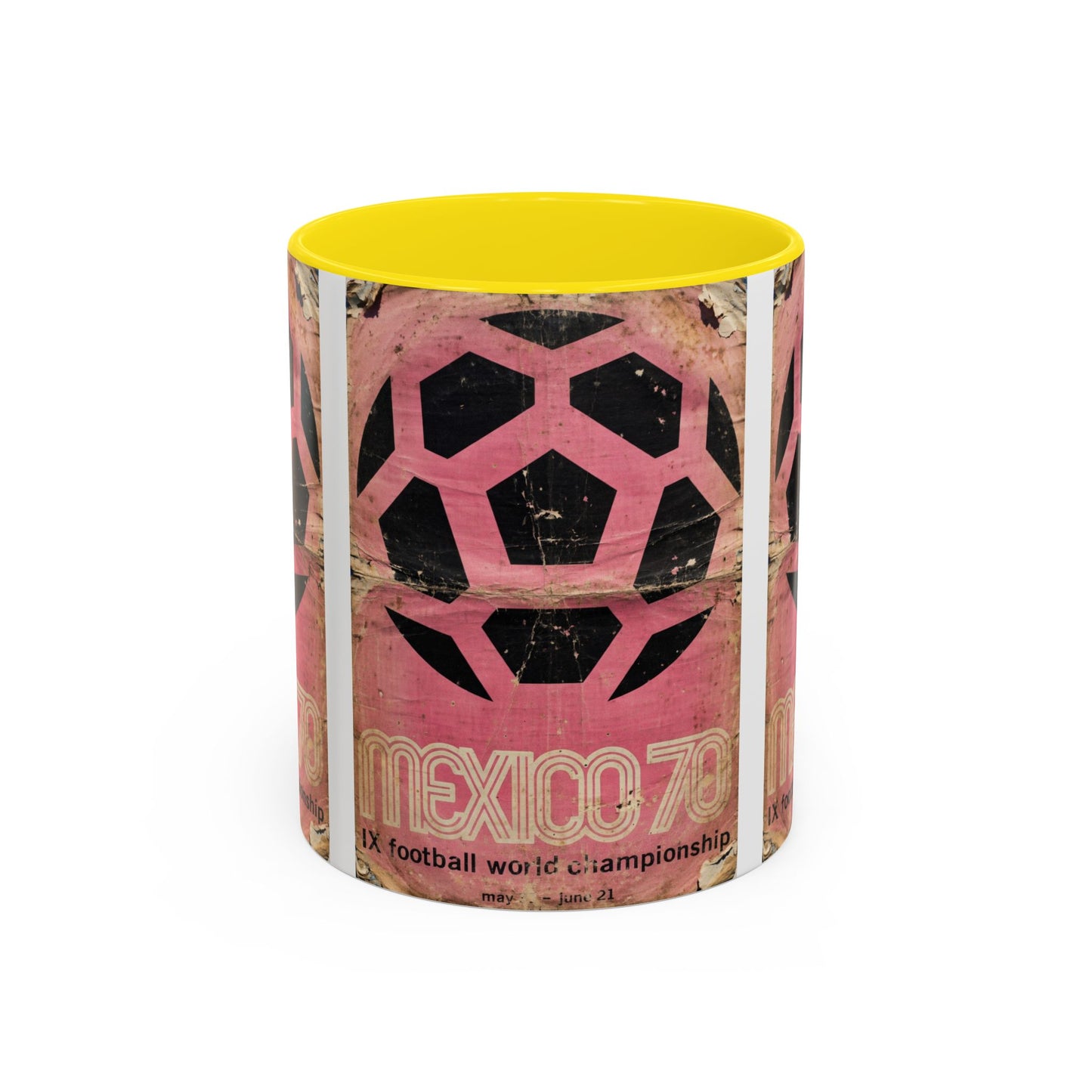 Mexico 70 World Cup Poster Pink Coffee Mug (11, 15oz)