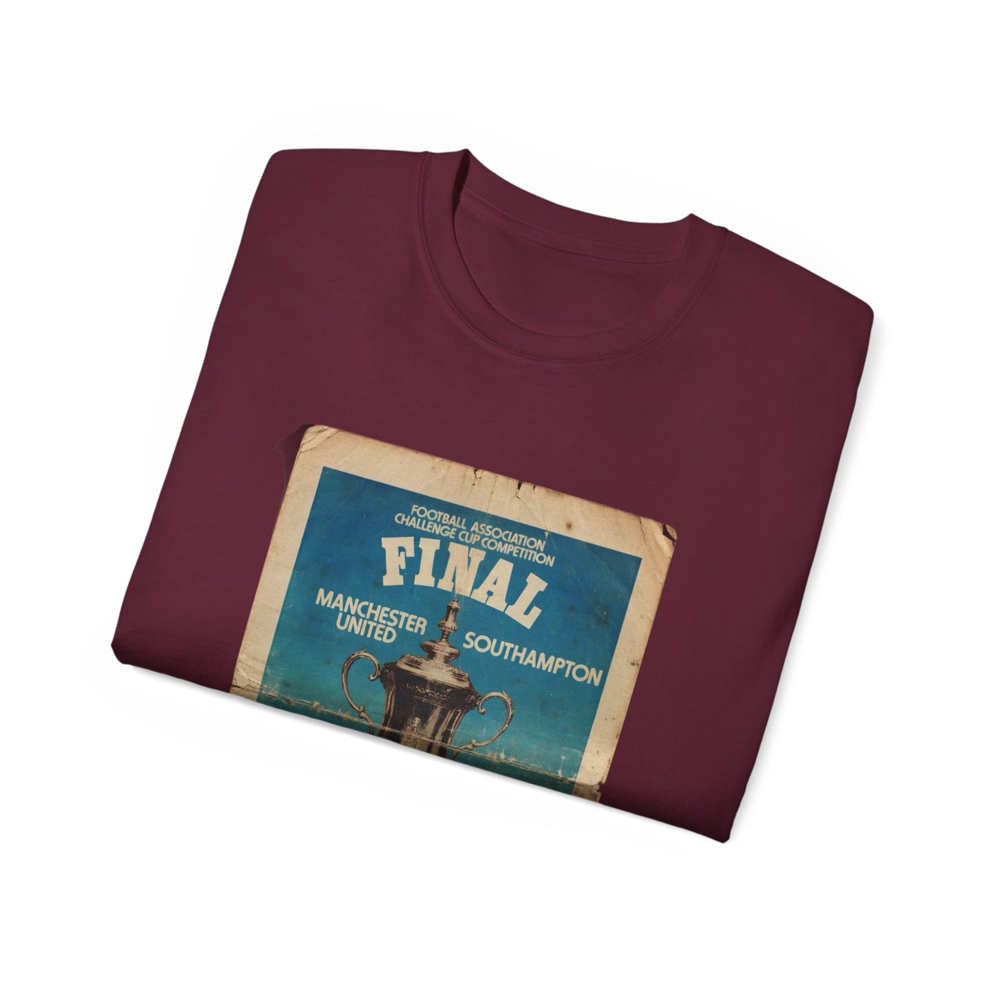 1976 FA Cup Final Manchester United Southampton Programme Poster Unisex Ultra Cotton Tee