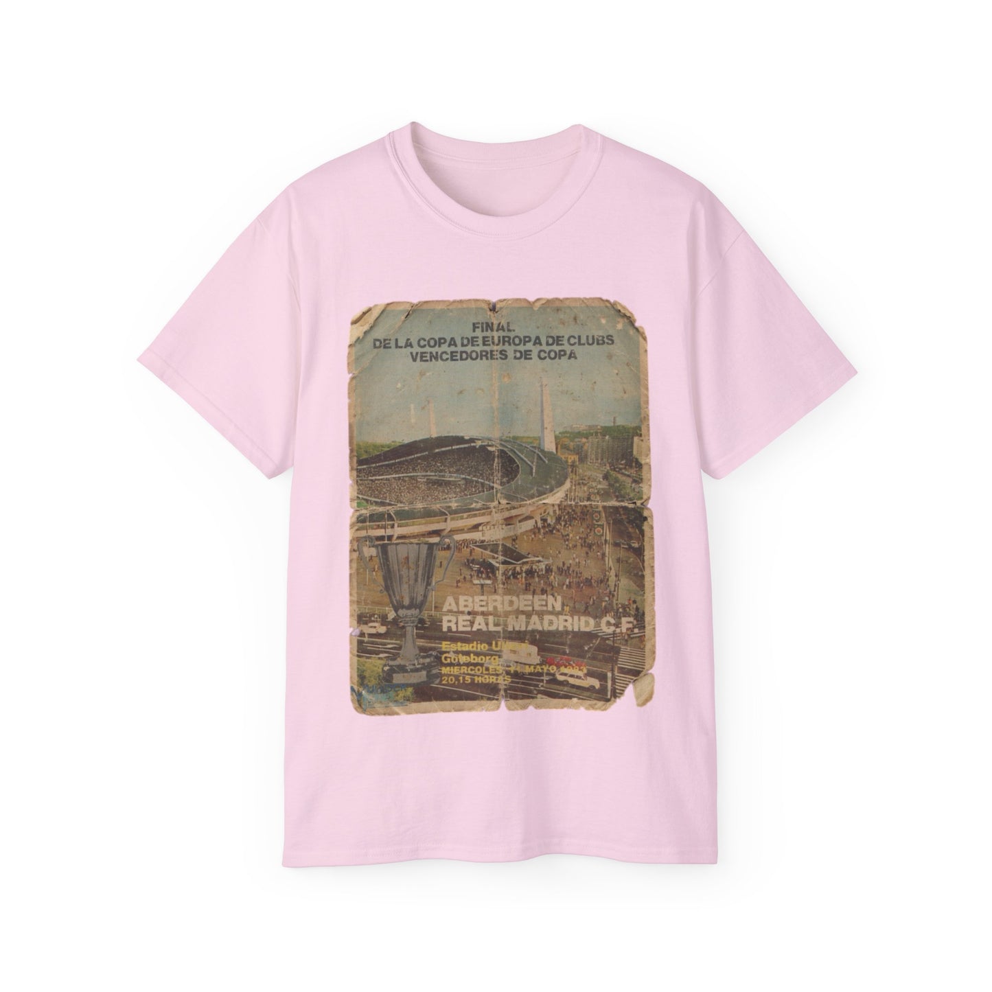 1983 European Cup Winners Cup Final Aberdeen Real Madrid Poster Unisex Ultra Cotton Tee