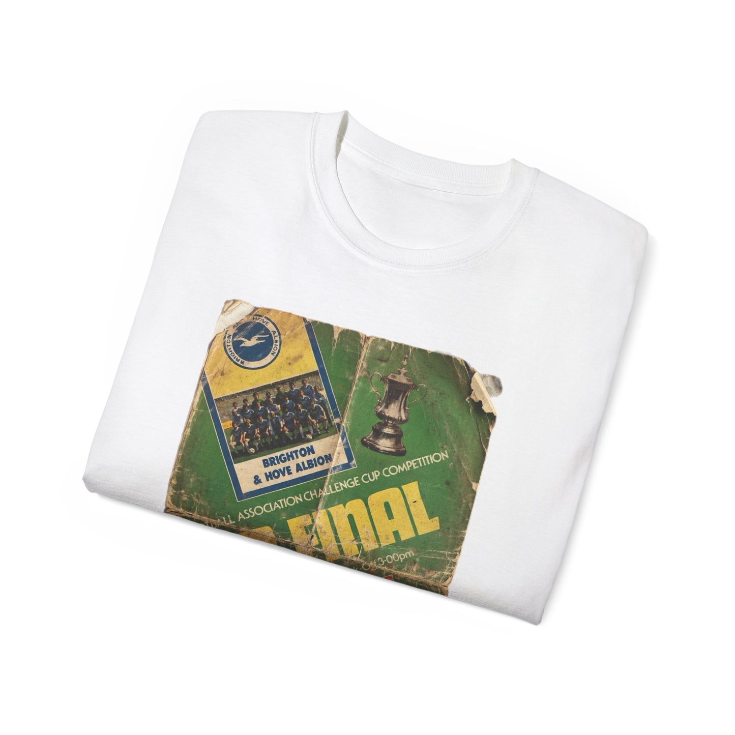 1983 FA Cup Final Manchester United Brighton Programme Poster Unisex Ultra Cotton Tee