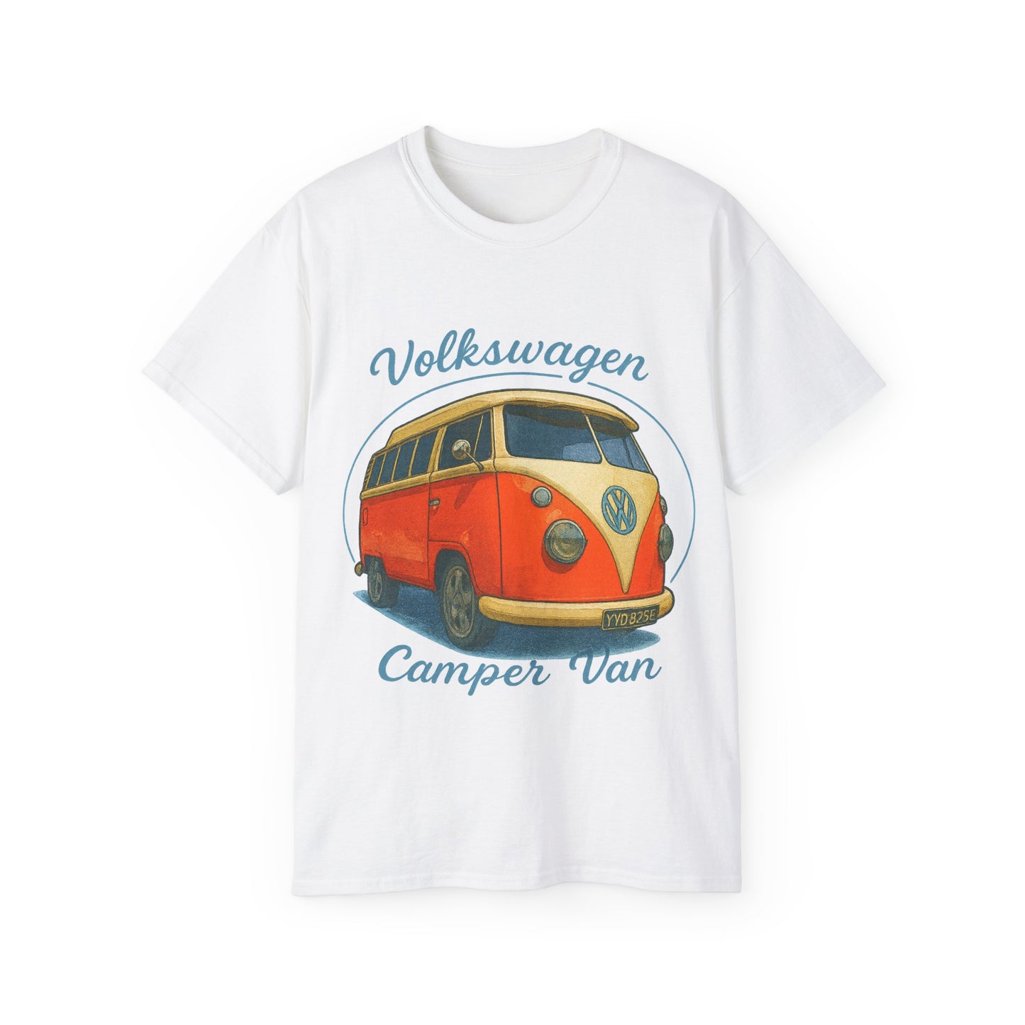 Retro Volkswagen Camper Van 3/4 Orange