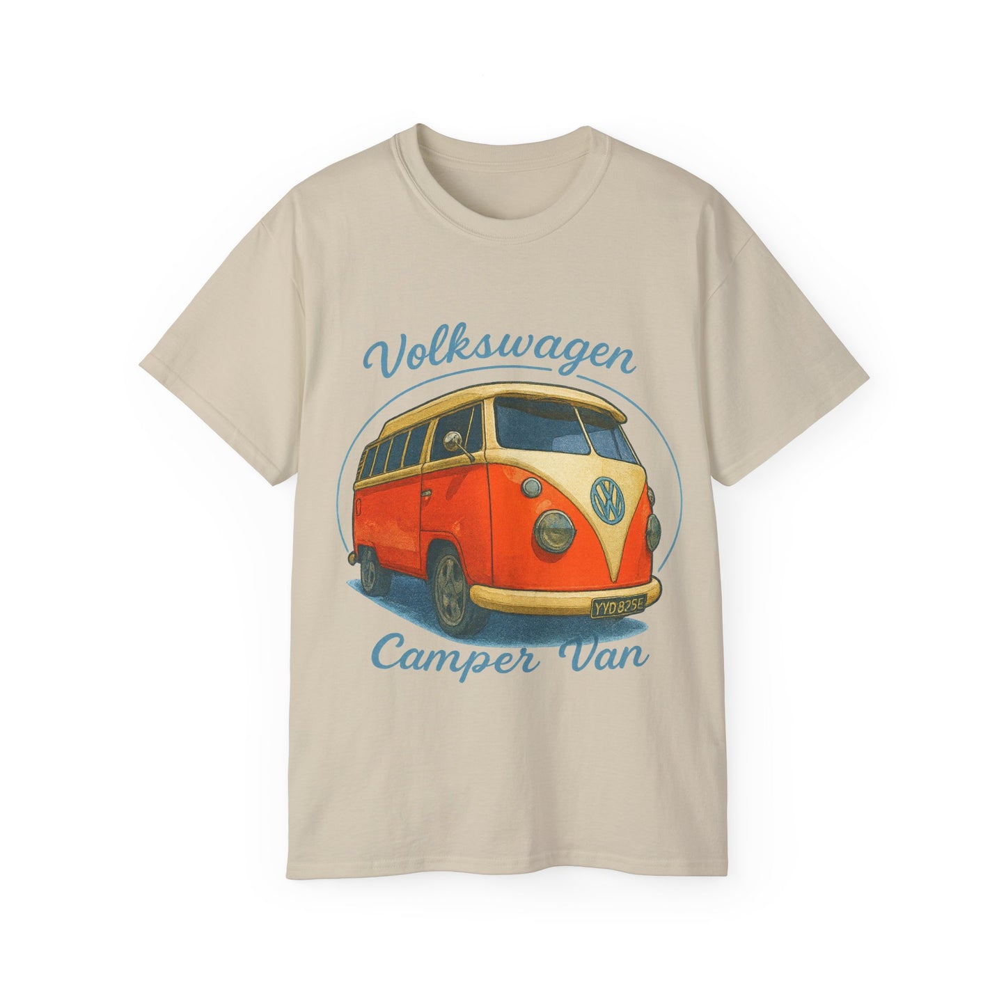 Retro Volkswagen Camper Van 3/4 Orange