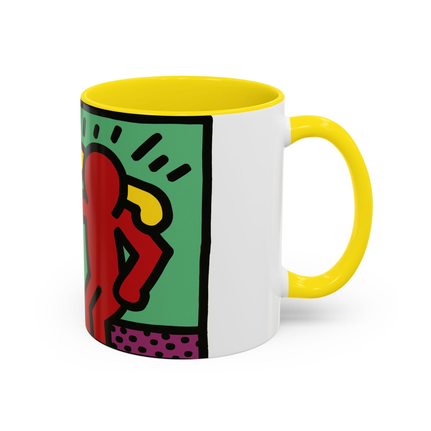 Keith Haring Pop Shop Red and Yellow Mug